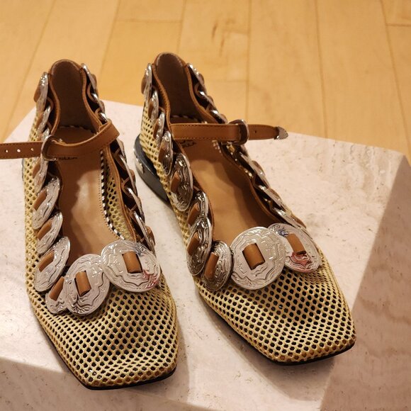 Toga Pulla Mesh Mary Jane Flats Sz 39 - Picture 1 of 7